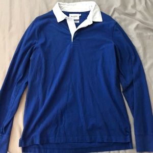 Long sleeve blue polo